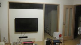 ゴム集成材（積層材）の自作テレビ壁掛け　2016/6/30 | 棚・収納・ラック